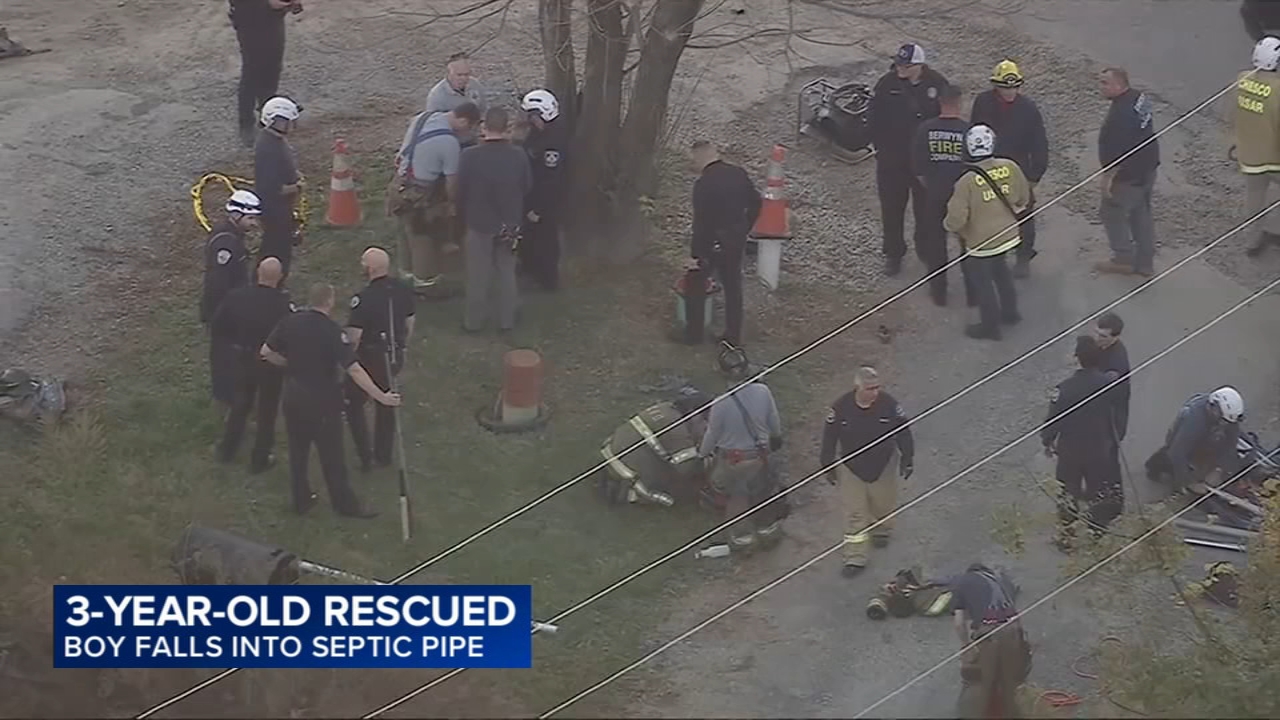 Young boy rescued after falling into septic pipe in West Goshen Township, Pennsylvania 

       — WABC-TV Eyewitness News (ABC7 NY)